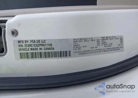 2023 Chrysler Voyager Lx из США, поврежденный, VIN 2C4RC1CG2PR617123